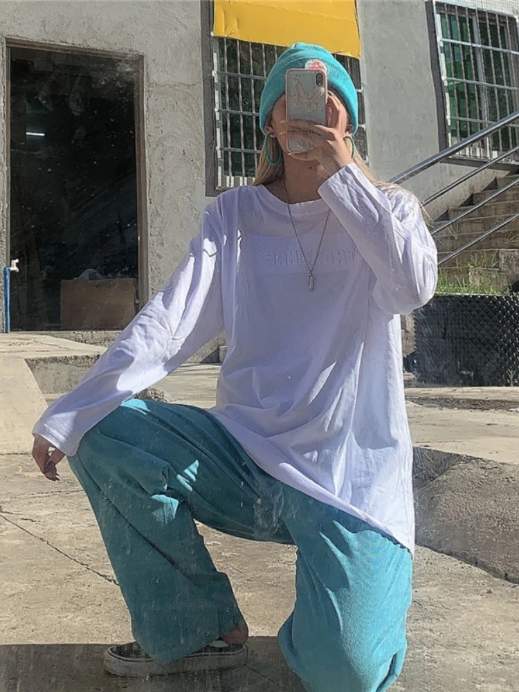 Брюки женские вельветовые большого размера голубые в Корейском стиле на лето 2021 |