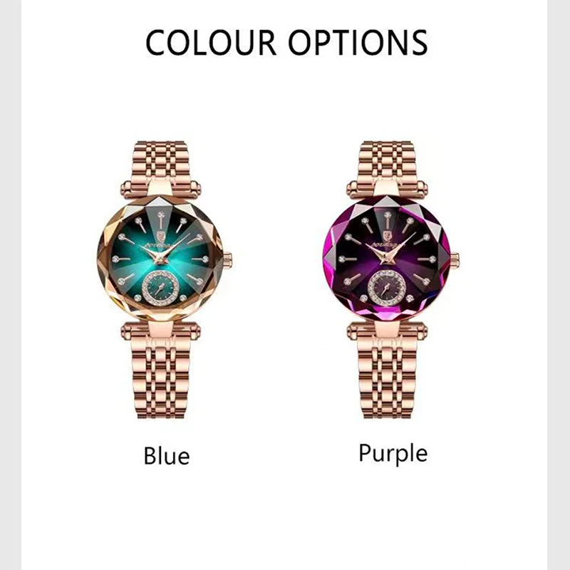 POEDAGAR Watch for Women Luxury Jewelry Design Rose Gold Steel Quartz Wristwatches Waterproof Fashion Swiss Brand Ladies Watches
