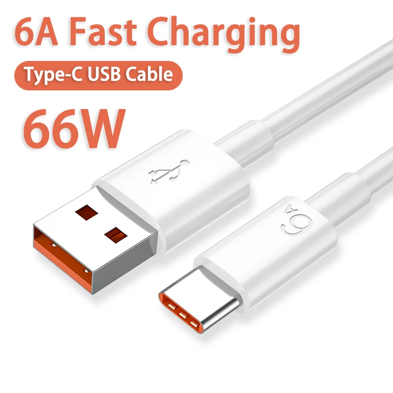 Cable Usb C de carga rápida 6A para Xiaomi Redmi POCO Huawei, accesorios de teléfono móvil, Cable tipo C, cargador de teléfono, Cable USB