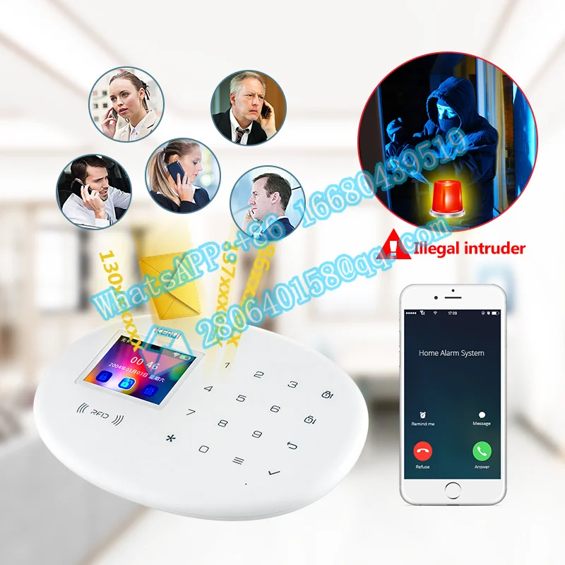 KERUI Popular Home - System APP Switchable Languages Smoke Door Window Sensors WIFI GSM Home - System enlarge