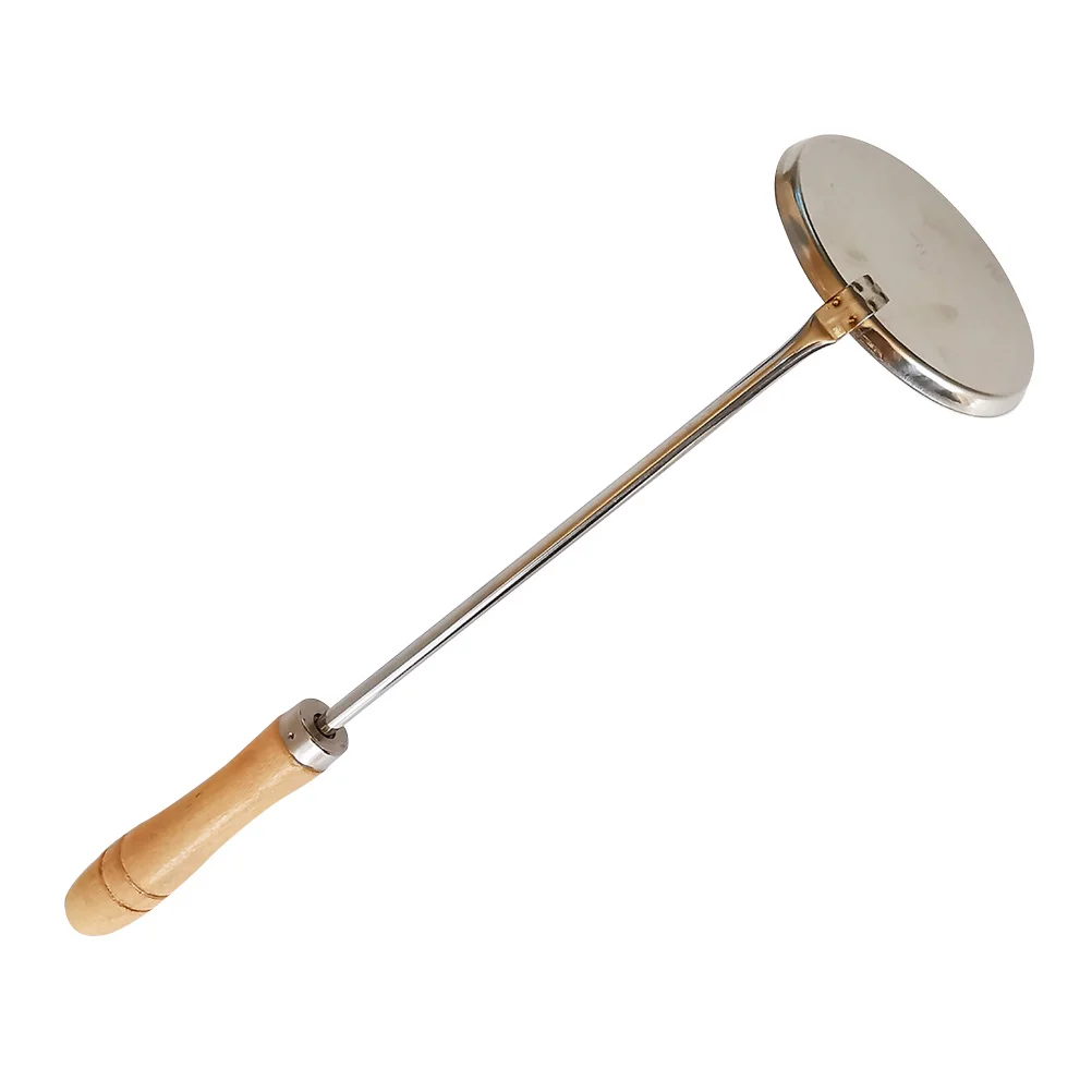 

Scoop Stainless Steel Spoon Flat Cooking Spoon Frying Kitchenware Long Handle Spoon for Food Stall Kitchen Home