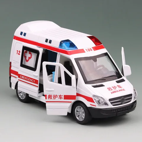 1:32 Больничная спасательная машина скорой помощи литой металлический игрушечный автомобиль со звуком и подсветильник кой игрушечный автомобиль из сплава для детей Подарки для мальчиков