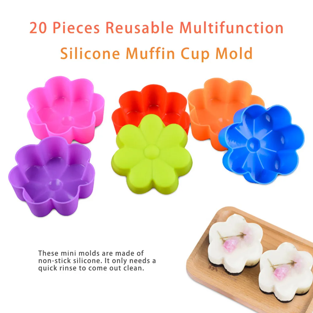 

20 шт., силиконовые формочки для маффинов