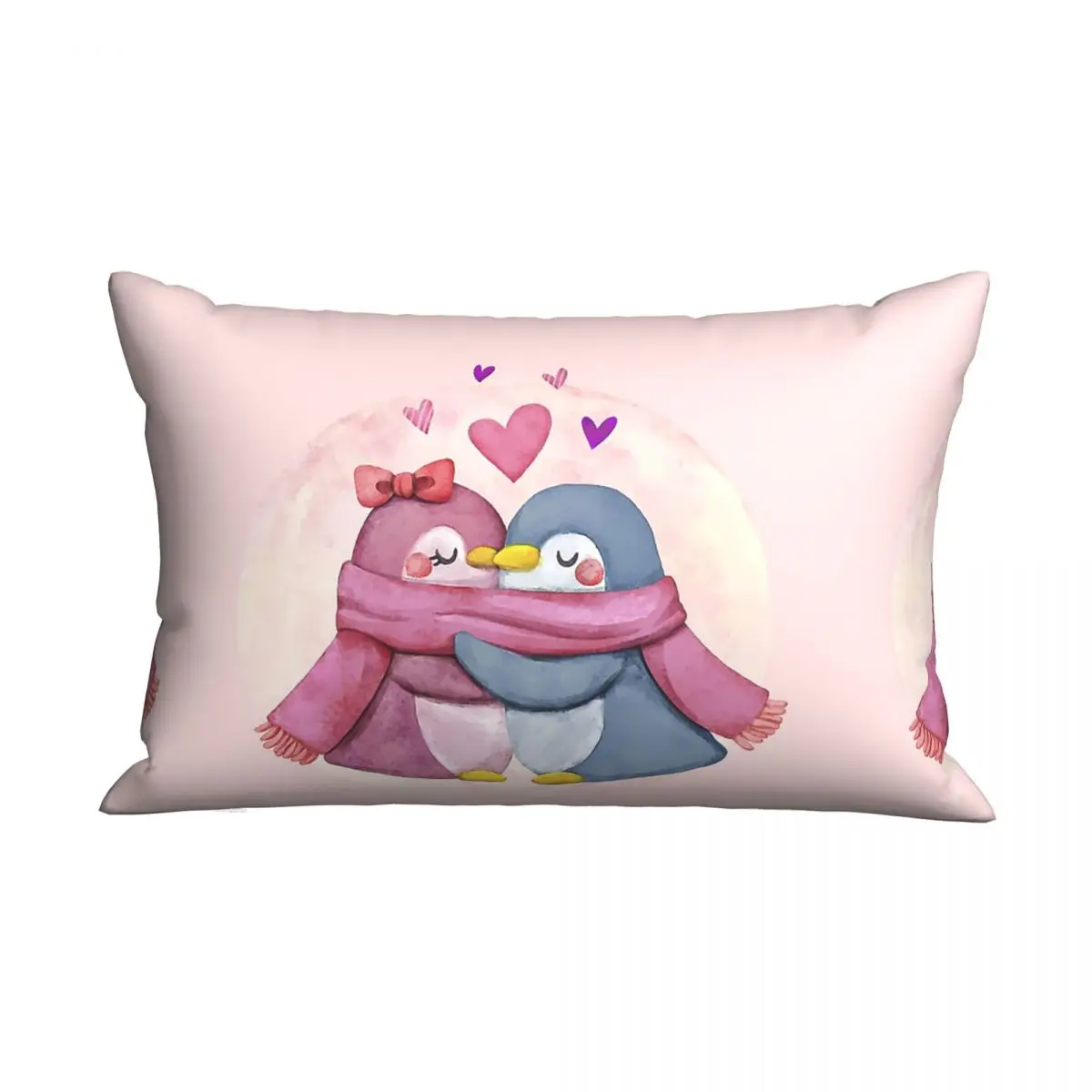 

Happy Valentine's Day The Kiss Pillowcase Soft Cushion Cover Decor Penguins Pillow Case Cover for Living Room Printing
