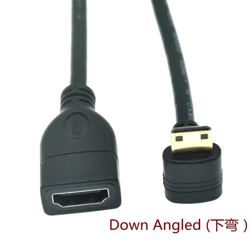 Фото 1080P Micro & Mini HDTV штекер вверх вниз правый левый угол 90 на HDMI-совместимый гнездовой преобразователь адаптер M-F удлинитель №4