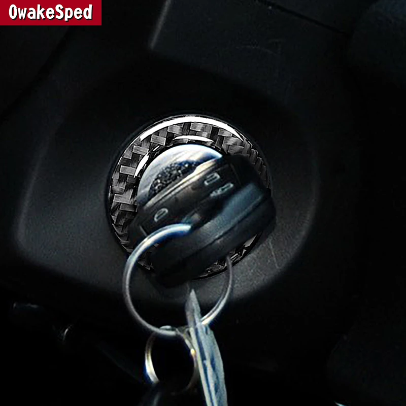 

Кнопка включения и остановки двигателя для Ford Mustang 2009-2013, декоративная рамка в виде Круга, аксессуары для салона автомобиля из углеродного волокна, наклейка