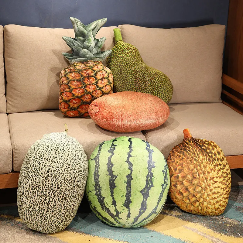 

Creative Simulation Fruit Plush Pillow Cushion Toys Watermelon Strawberry Mango Lemon Apple Orange Pineapple Plushie Big Size