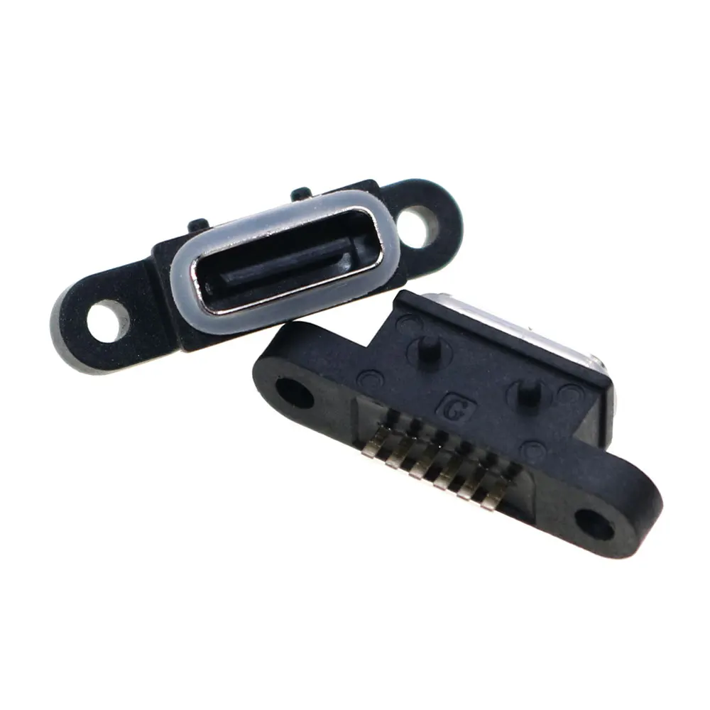 Водонепроницаемый разъем Type-C USB 2 4 6 16 Pin Женский SMD DIP с отверстием для винта
