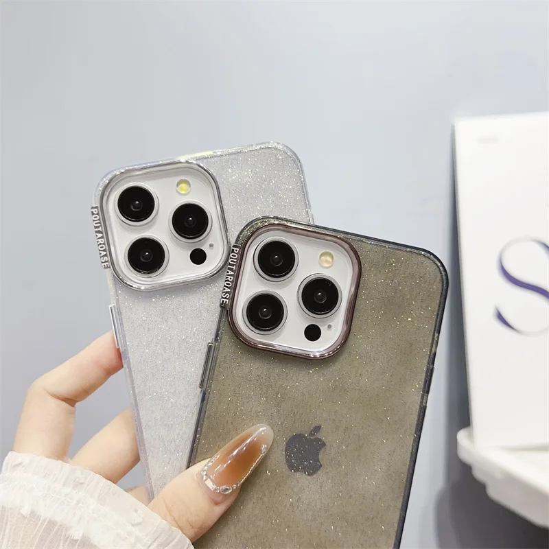 Прозрачный роскошный блестящий противоударный мягкий чехол jelleшеный с защитой