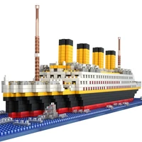 titanic 1860pcs ship 3d mini diy building blocks toy titanic boat model educational collection birthday valentine gift for kids
