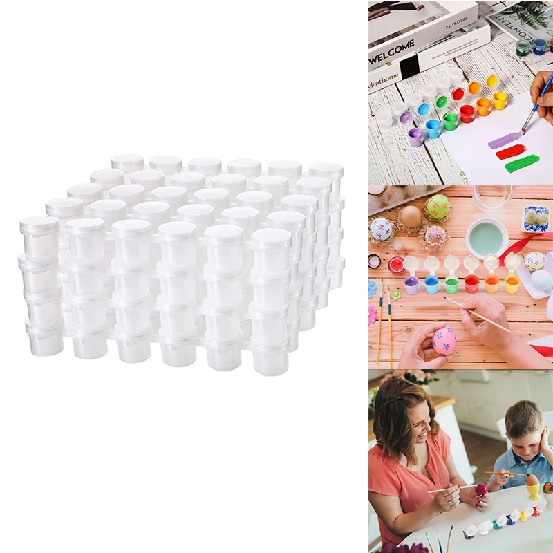 

24 Strips Empty Paint Strips Paint Cup Pots Clear Storage Containers Painting Arts Crafts Supplies 144 Pots In Total