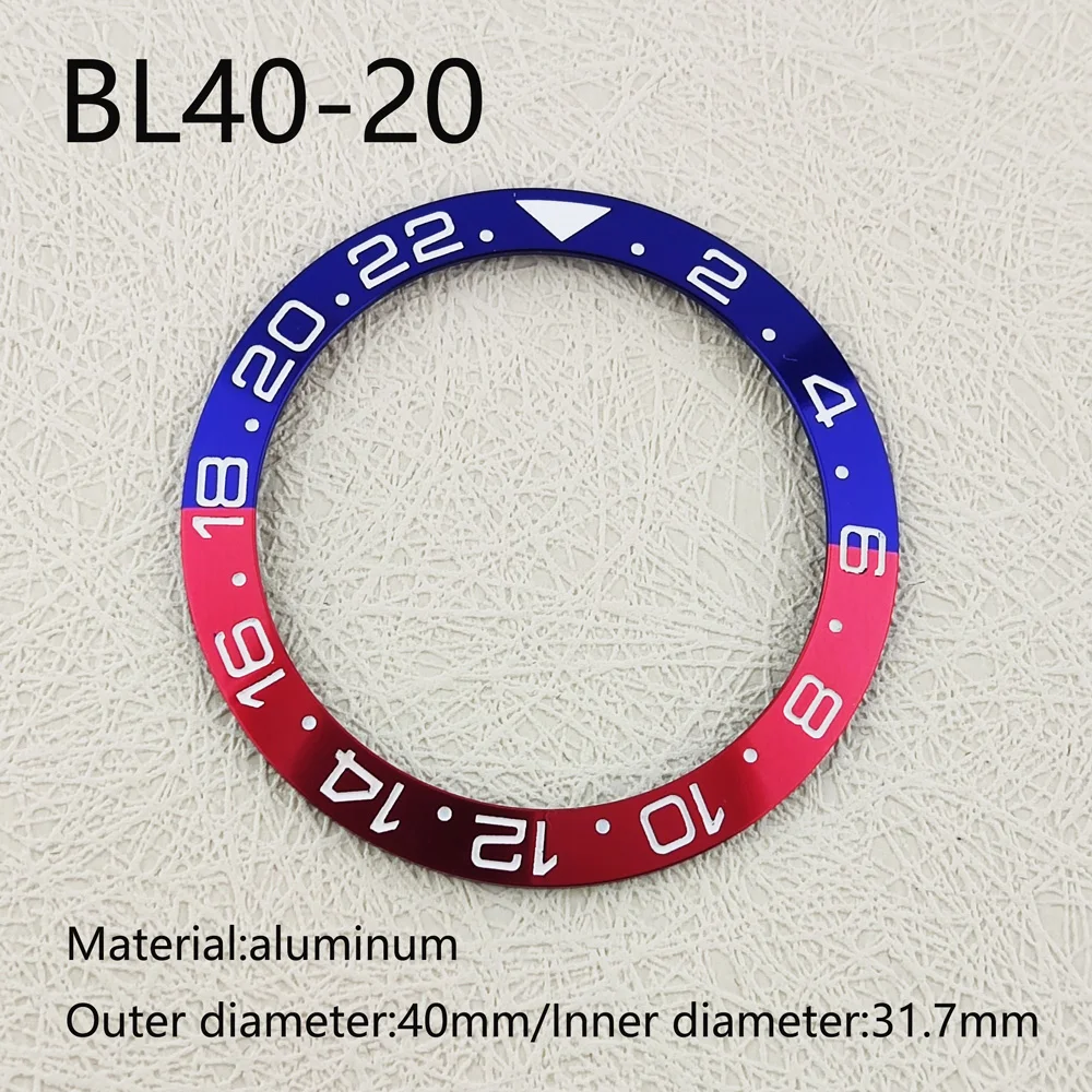 40mm Ceramic Bezel Fit GMT/SUB/Seamaster Watch Inserts Suitable for Men's Watch Watch Accessories Inner Diameter 31.7mm Adhesive