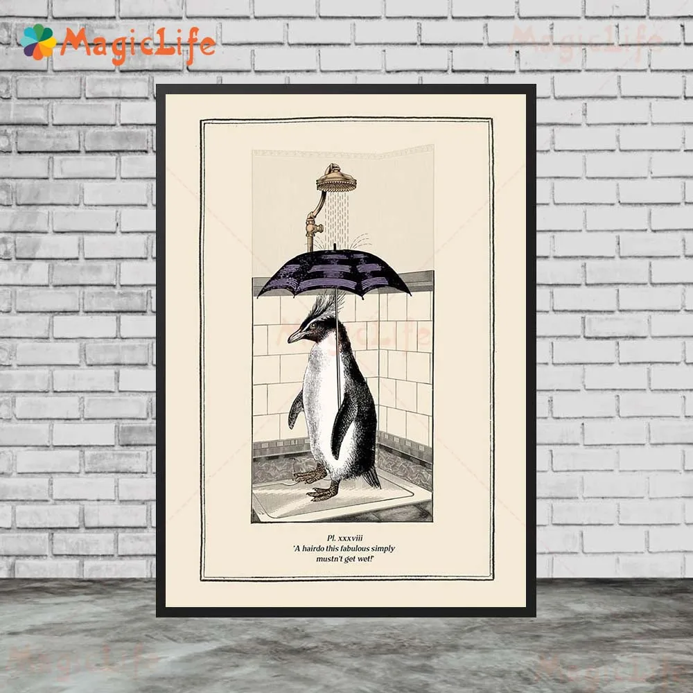 

Настенная картина в виде забавного животного для ванной комнаты, сурреальная Готическая Картина на холсте, медведь и орангутан на унитазе, художественный постер и печать, домашний декор