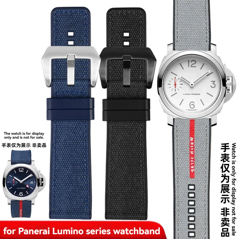Фото Резиновый ремешок для часов 22 мм, 24 мм, 26 мм для Panerai SUBMERSIBLE Luna Rossa PAM1466 PAM1391 PAM1565, водонепроницаемый мужской браслет для часов №1