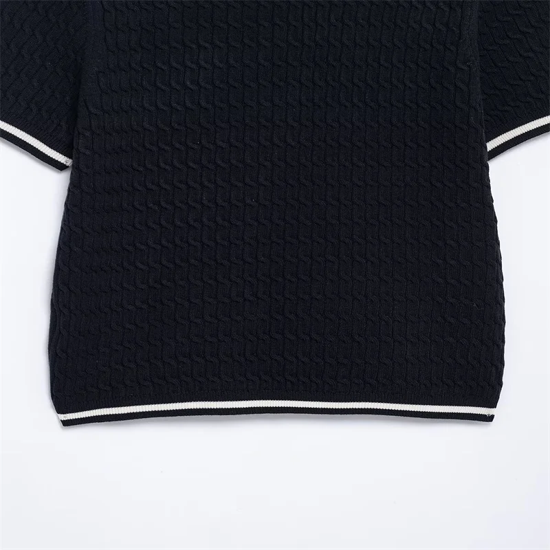 Весенний женский вязаный свитер с воротником-поло топ 2025 года новый модный