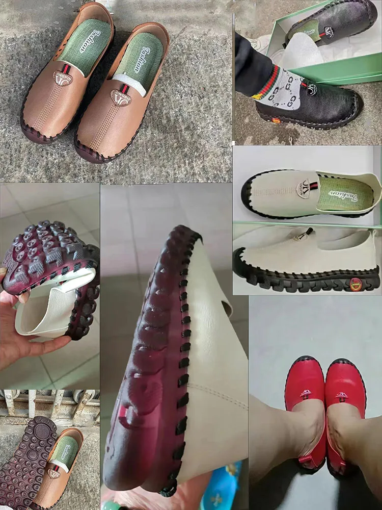 Прямая поставка женские лоферы с белой подушкой Женская Удобная Осенняя обувь