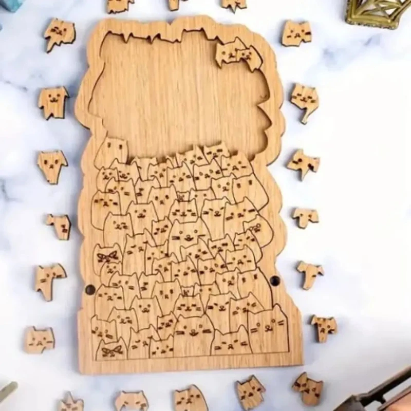 FBIL-подарок милая головоломка с изображением сто кошек мультяшный деревянный