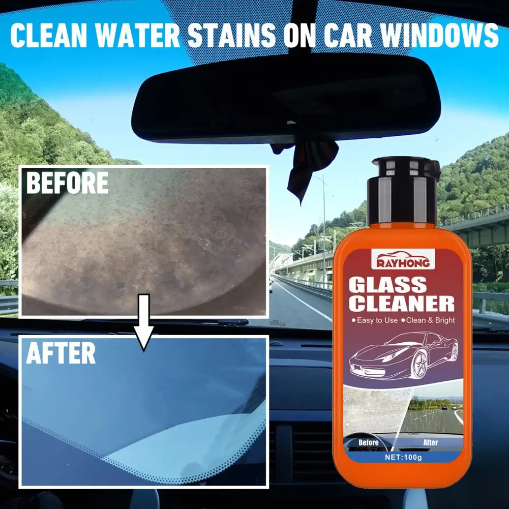 

100g Excellent Clean Water Stain Car Glass Cleaner Car Detergent Anti-fogging Decontamination