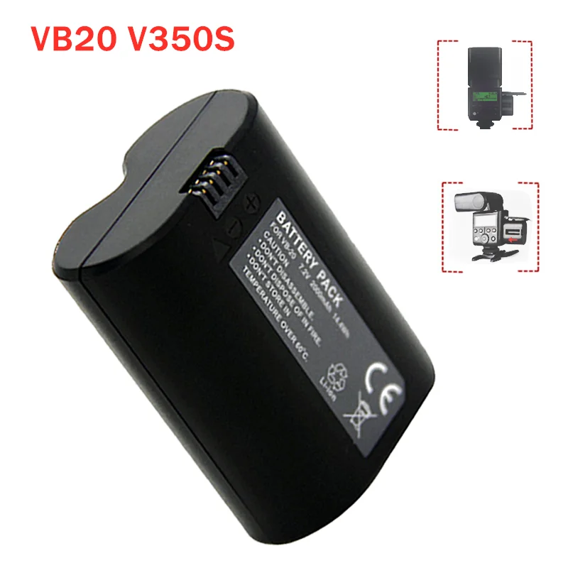 

VB20 Lithium Battery 7.2v 2000mAh V350S TTL Flash Battery V350C V350N 350S V350F V350O Battery Rechargerable