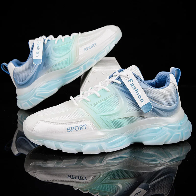 

Small white shoes 2023 spring and fall mesh youth breathable running shoes jelly bottom trend casual daddy shoes