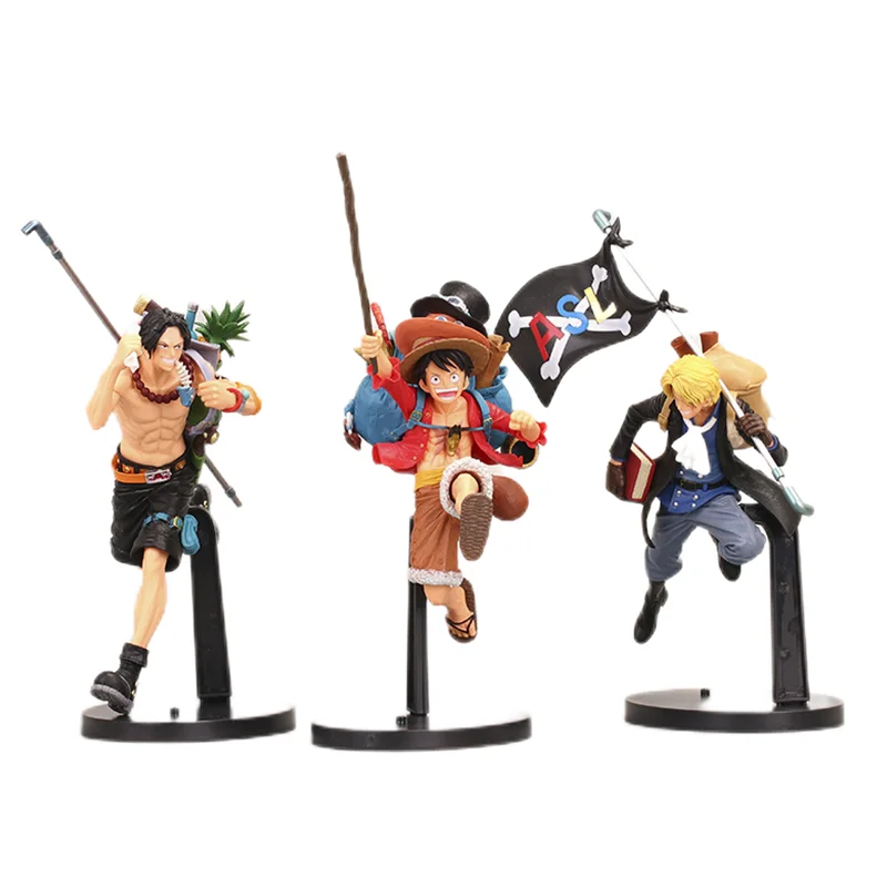 

Anime One Piece Monkey D. Luffy Portgas·D· Ace SABO Standing Action Figure Collection Model Decorations Doll Birthday Gift