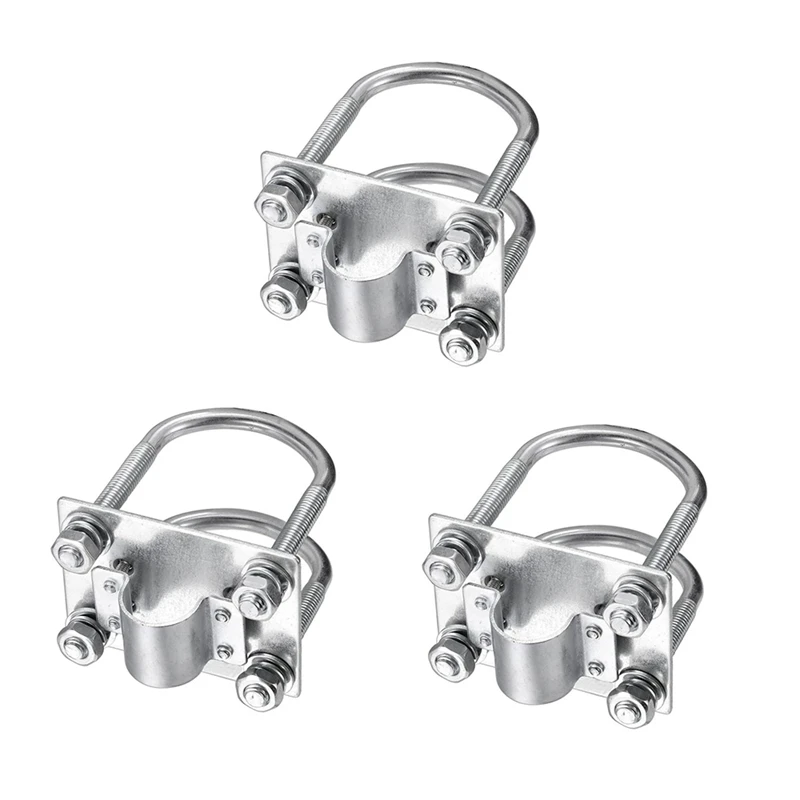 

3 Pcs Antenna Mast Clamp Bracket With U-Bolts Anti-Rust Clamp Panel Pipe Mounting Hardware For Outdoor Lora Antenna