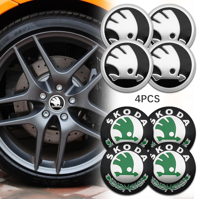 

4PCS 56mm Car Wheel Hub Center Cap Stickers Emblem Badge For Skoda Yeti Octavia 2 3 a5 Fabia Kodiaq Rapid Superb Vrs Accessories