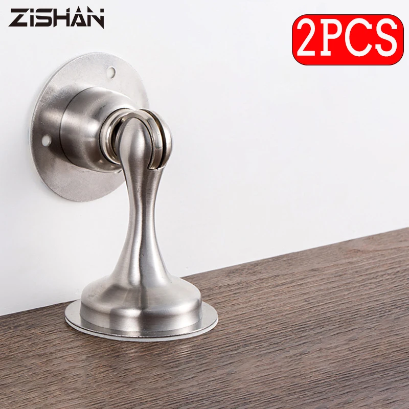 

ZIShan Magnetic Door Stop Stainless Steel Nail-free Door Stopper Bathroom Heavy Duty Floor Wall Mount Wind-Proof Door Holder