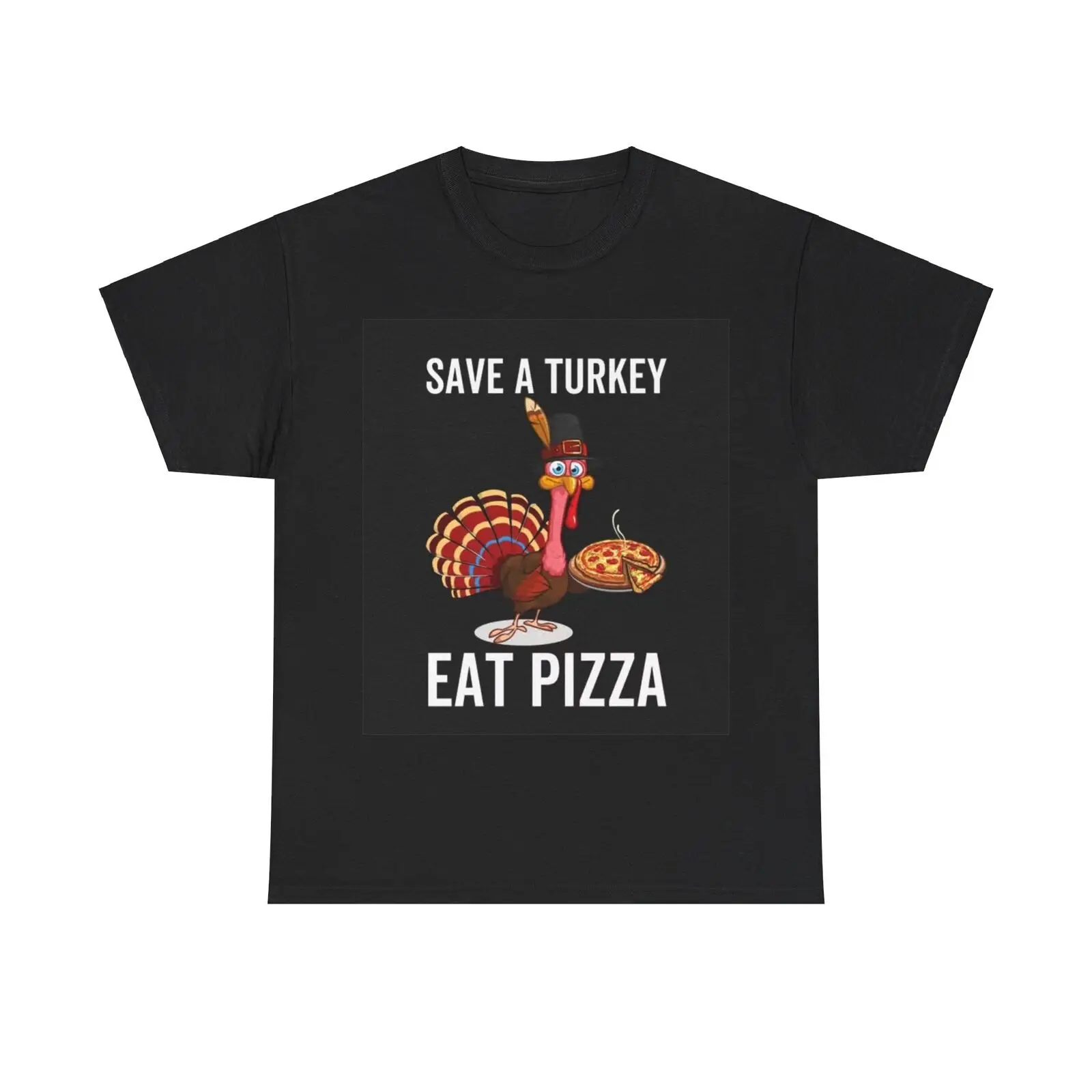 Футболка Save A Turkey Eat Pizza забавная футболка на День Благодарения веганская осень