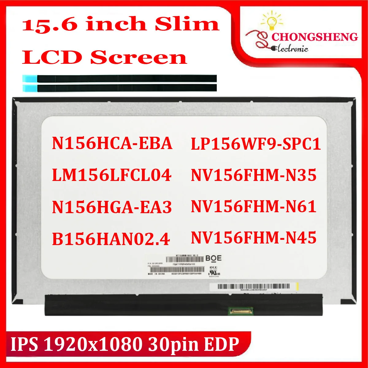 

15.6 Laptop LCD Screen B156HAN02.1 Fit LP156WFC-SPD1 NV156FHM-N48 N156HCA-EAB For Lenovo S340-15 3-15ARE ThinkPad T590 30pin eDP