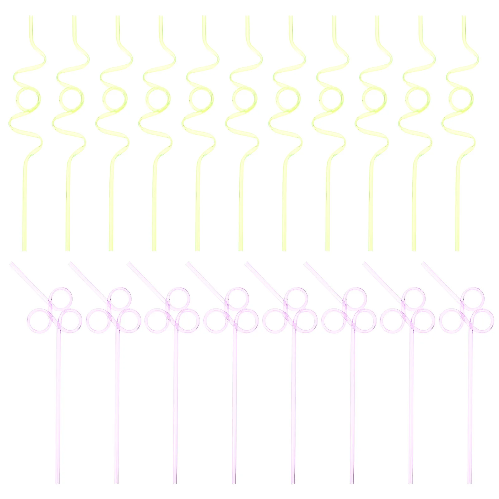 

40pcs Reusable Straws Unique Shape Straws Party Supply Plastic Drinking Straws for Families Friends Party Co-worker