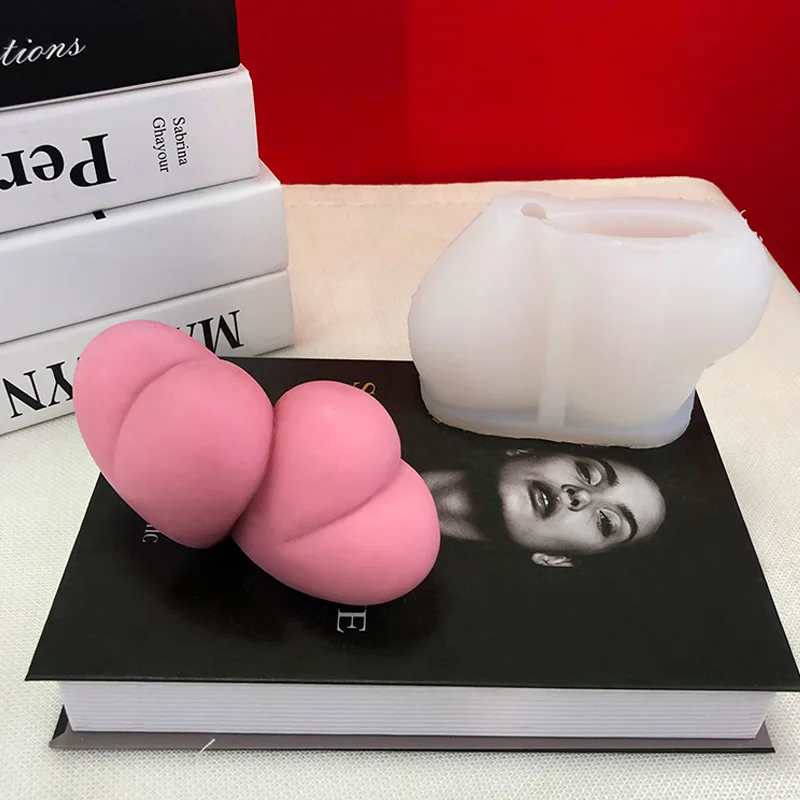

Heart to Heart Silicone Candle Mold for DIY Handmade Aromatherapy Candle Plaster Ornaments Soap Mould Handicrafts Making Tool