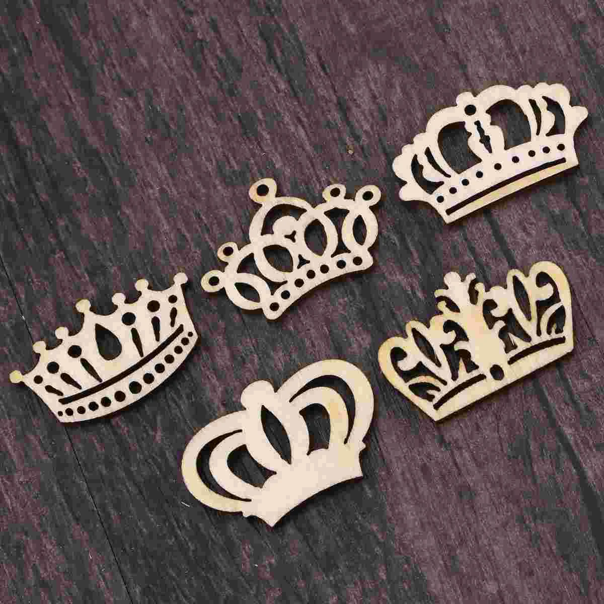 

50 Pcs Blank Ornaments Wood Decor Unfinished Wooden Cutouts Homemade Crafts Kids Log Cabin