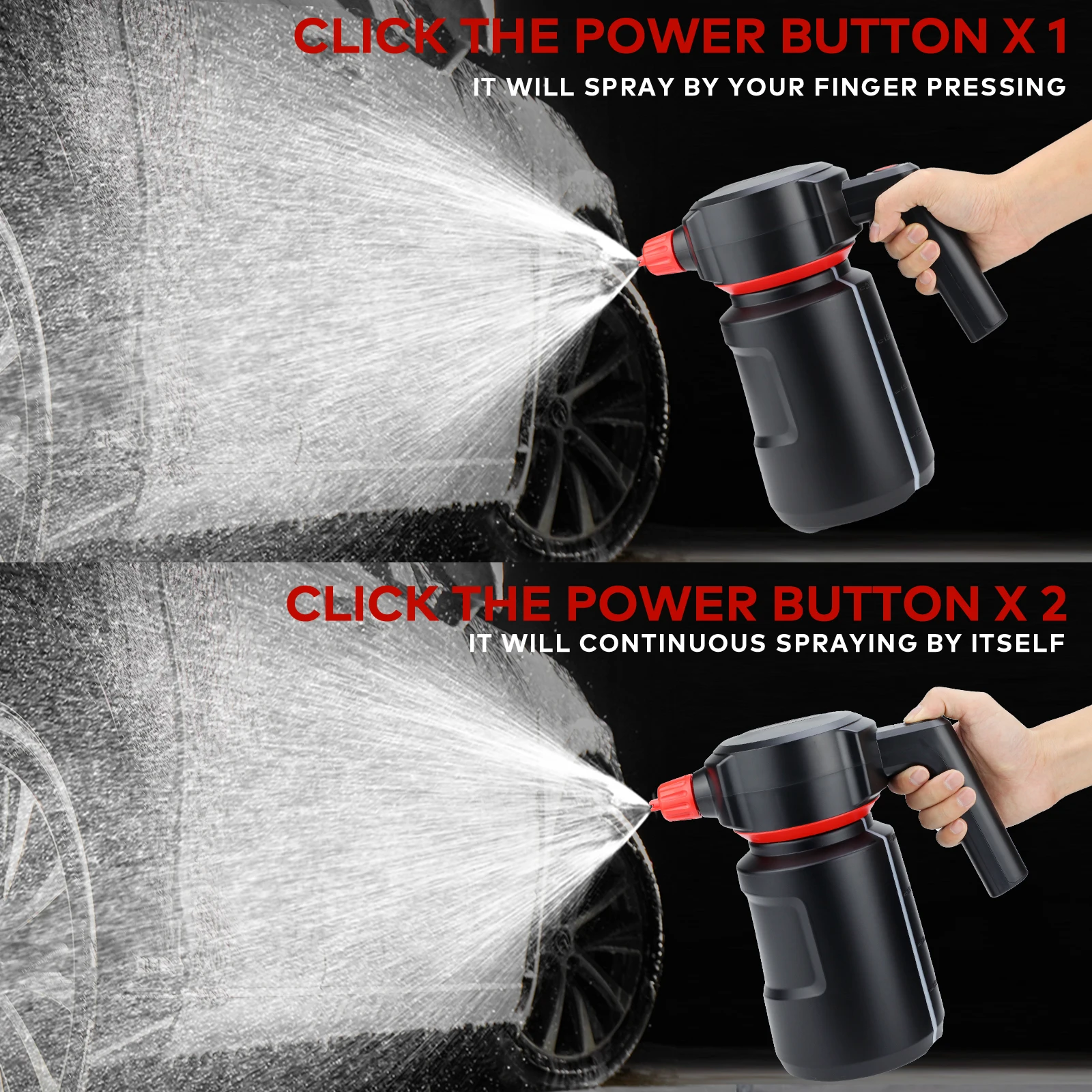 Беспроводной распылитель пены для автомойки Электрический Мощный 4500 мАч 2 л