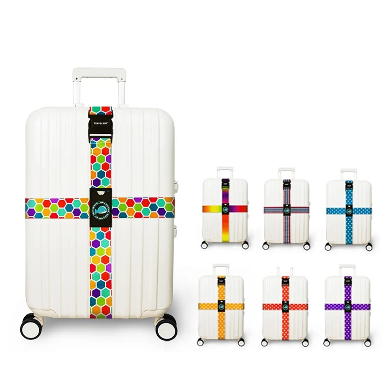 Practical Luggage Straps Travel Baggage Tie Binding Belt Fixing Belt Suitcase Cross Strap Band Luggage Cross String Girdle Items