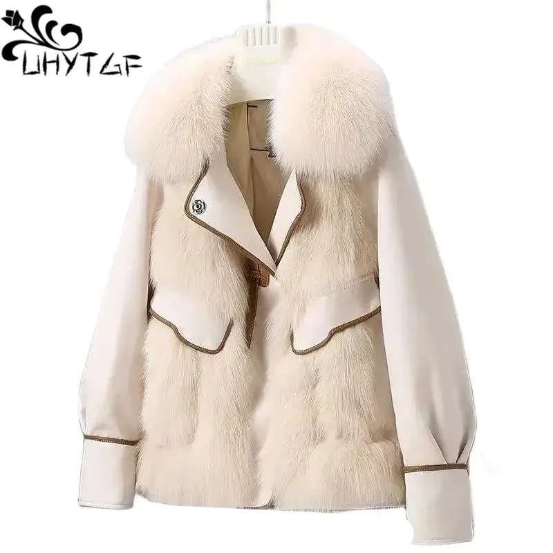 Зимнее замшевое пальто из искусственного меха для женщин 2023 Новинка пушистые