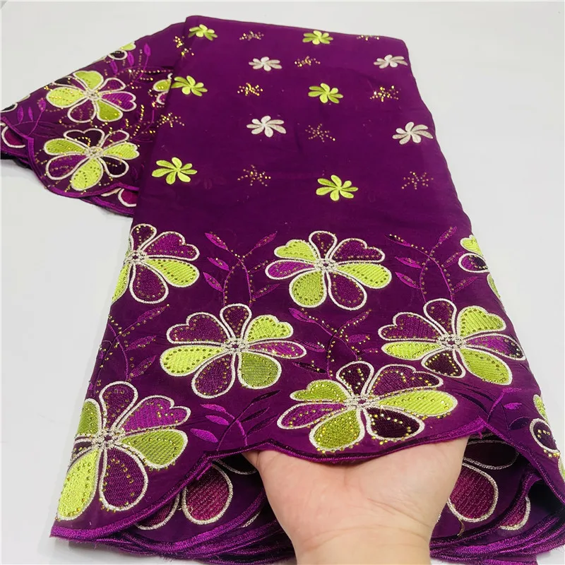 

5 ярдов швейцарская вуаль кружевная ткань тяжелая вышивка бисером африканская Высококачественная 100% хлопок с бриллиантами популярный Дубайский стиль YL08194