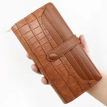 Long Womens Wallet Female Stone Pattern Zipper Coin Purses Luxury Designer Card Holder Clutch Ladies Money Bags Handbags
