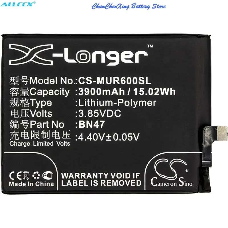 

Cameron Sino 3900mAh Battery BN47 for Xiaomi M1805D1SC, M1805D1SE, M1805D1SG, M1805D1ST, Mi A2 Lite, Redmi 6 Pro, Sakura