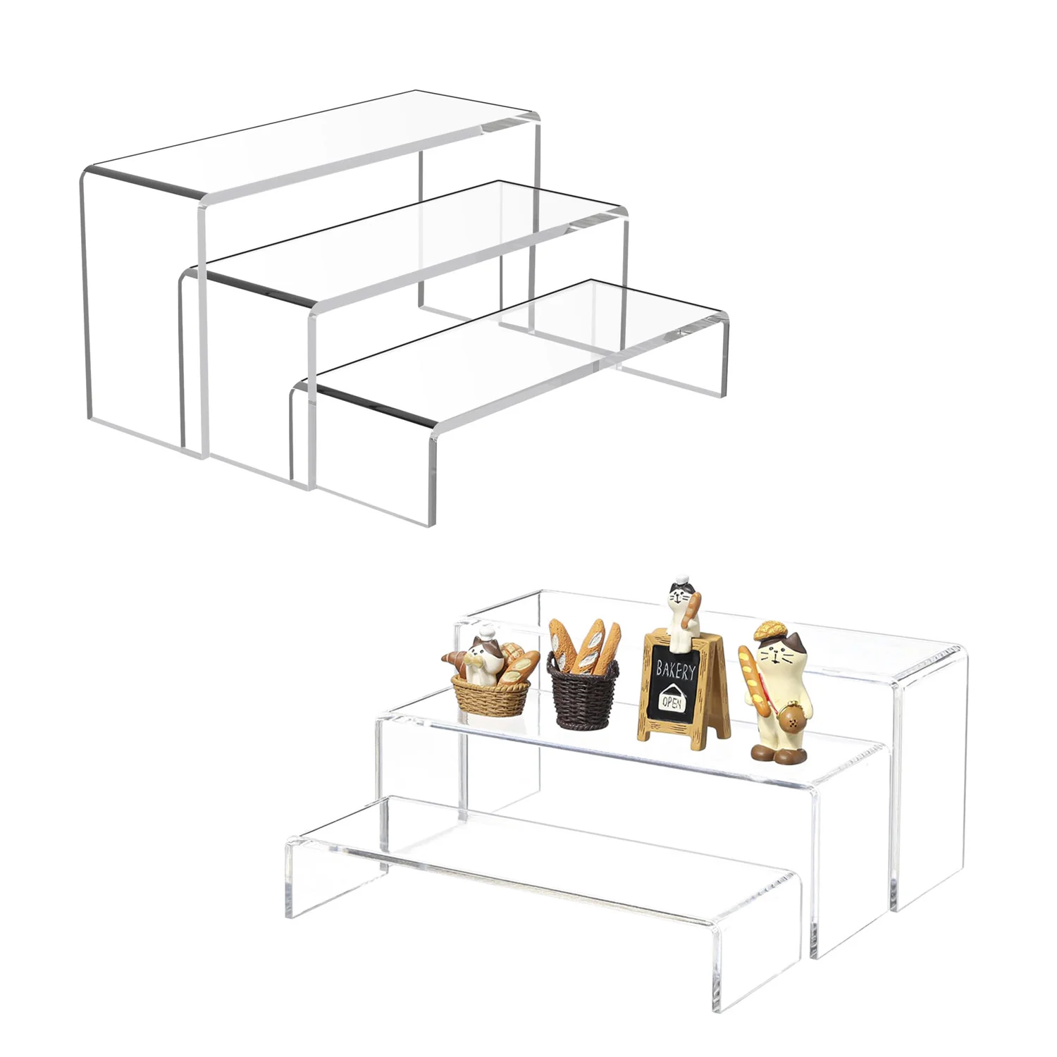 Акриловые стойки прямоугольные многоуровневые подставки прозрачная полка для