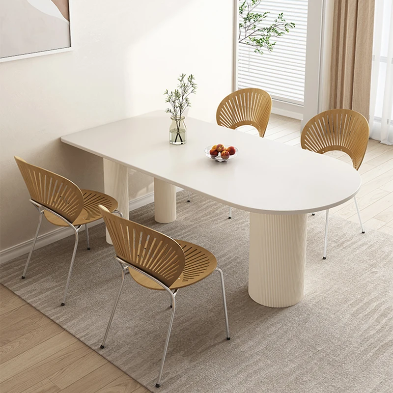 

Деревянный семейный набор, современный обеденный стол с мраморным центром, напольный белый стол для гостиной, домашняя мебель WSW35XP