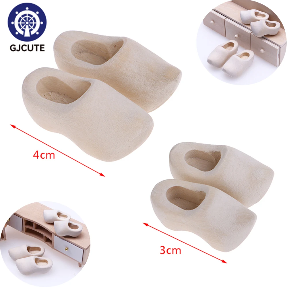 

1 пара миниатюрных голландских деревянных обуви для кукольного домика, деревянные ботинки, имитация забивания, миниатюрная модель сцены «с...