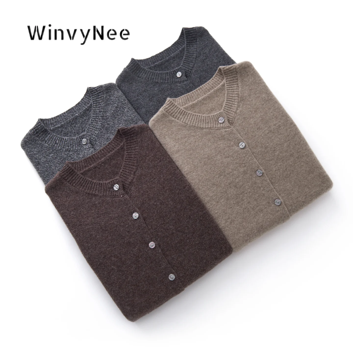 Фото Женский жилет WinvyNee с круглым вырезом, из чистой шерсти, на одной пуговице, с карманами, вязаный, элегантный, повседневный, премиум-класса, для многослойных образов C1733070 №5