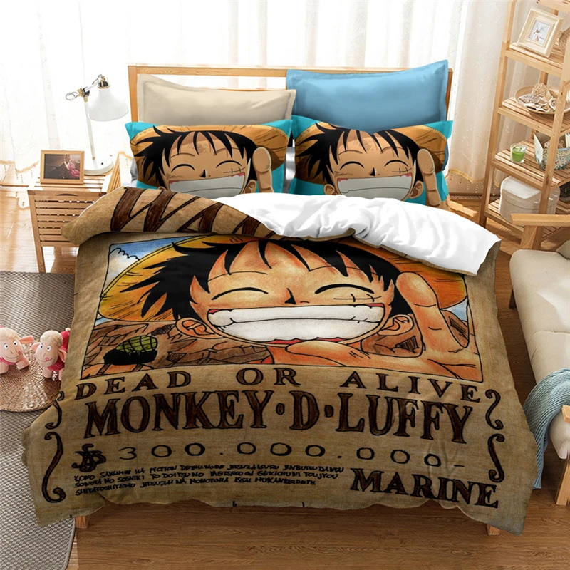Домашний текстиль цельный обезьянка D. Комплект постельного белья Luffy с принтом