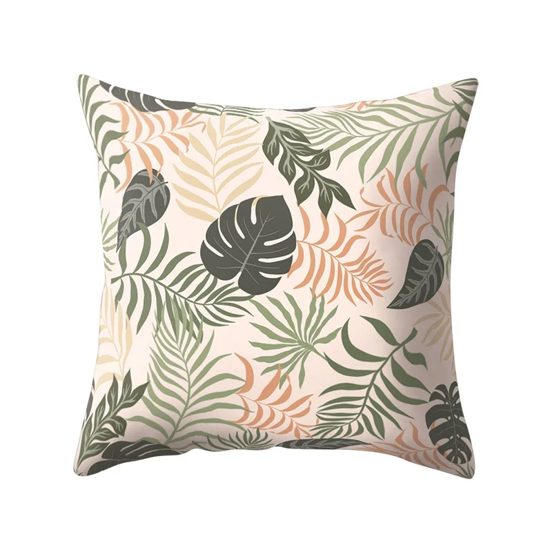 

Plant Pattern Peach Skin Pillow Case Ins Style Home Decor Cushion Cover Suede Car Pillow Case Pillowcase Pillowcase Cojines