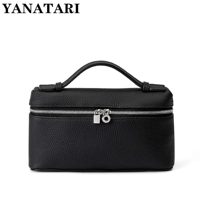 

New Ladies Handbag Small Square Bag Simple Zipper Makeup Bag Genuine leather Women Fashion Luxury bags Crossbody Bag 2023