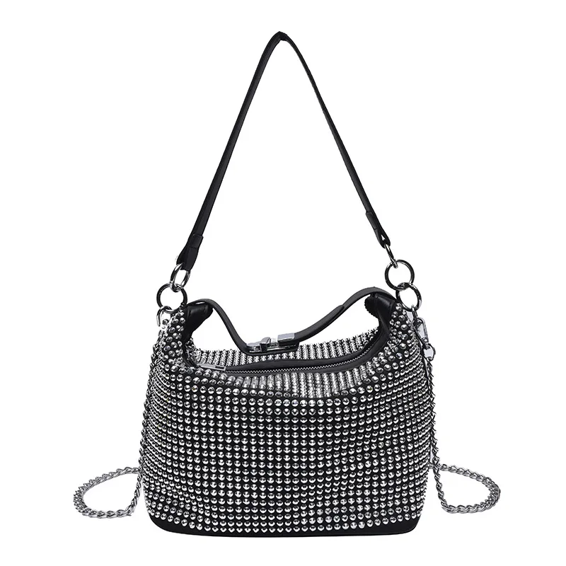 Light Luxury all-match diamond-encrusted Bag Women's 2022 Trend Messenger Bag Fashion Texture Single Shoulder Underarm