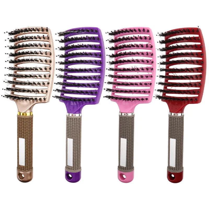 Hair Brush Scalp Massage Comb Hairbrush Bristle&Nylon Women Wet Curly Detangle Hair Brush for Salon Hairdressing Styling Tools