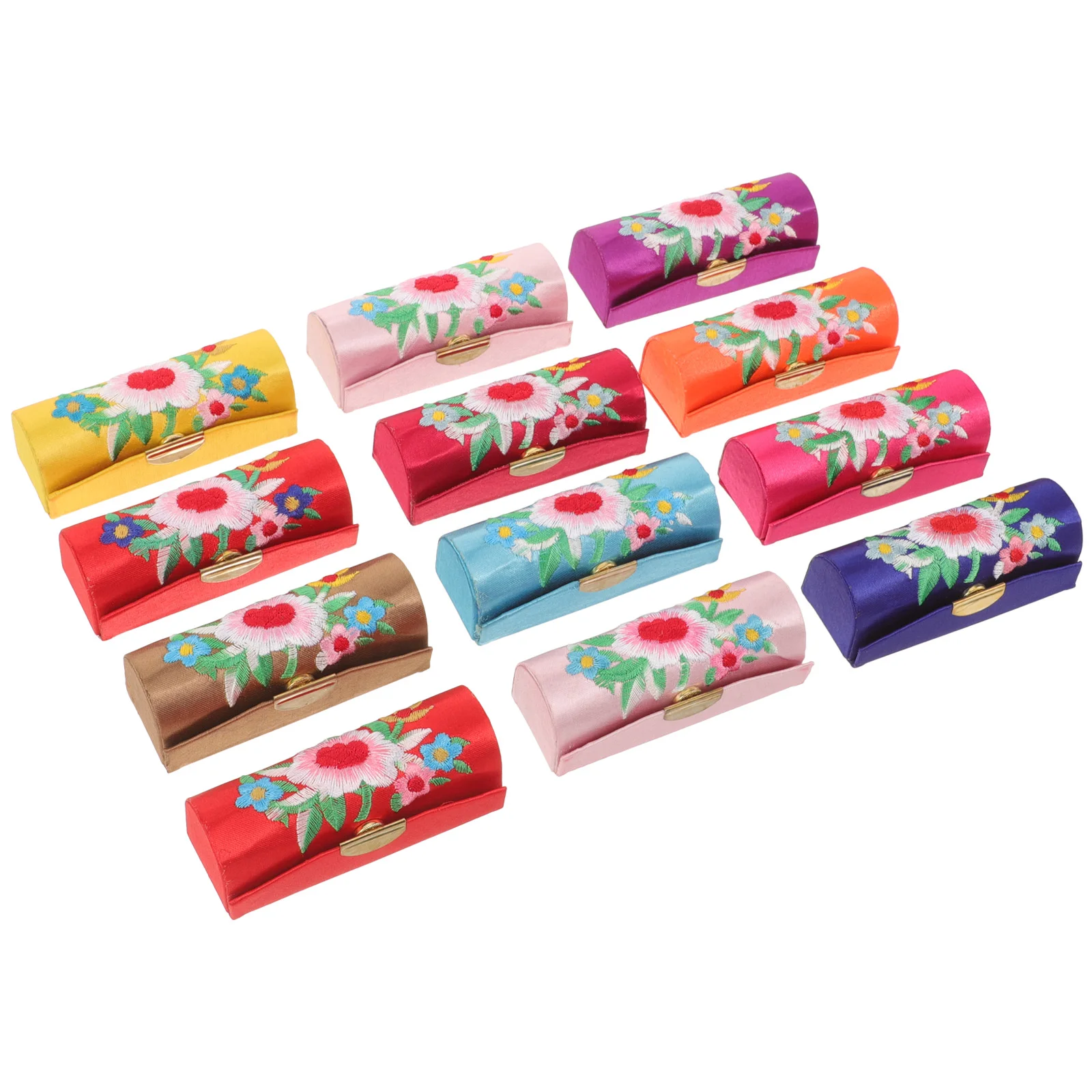 

12 Pcs Lipstick Small Container Outdoor Case Organizer Metal Single Miss Button Travel Accessory