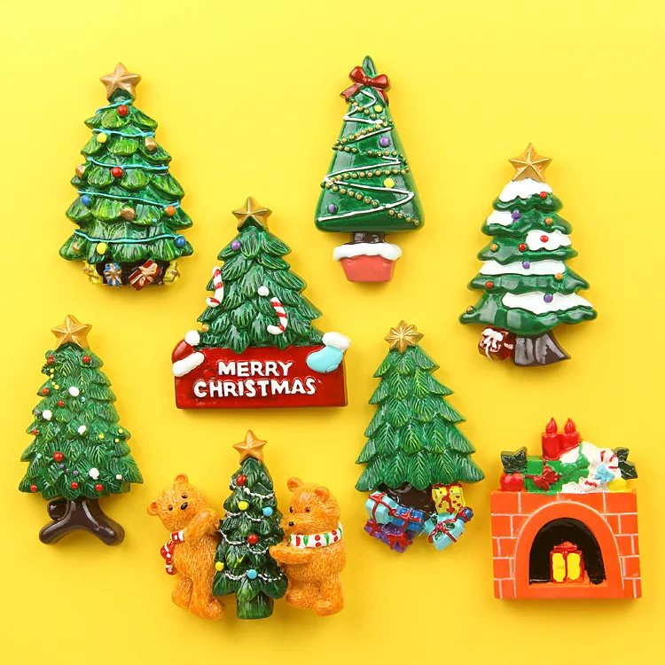 Новогодняя Рождественская наклейка на холодильник подарок стерео окно